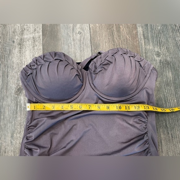 Lands' End Tankini Set - Wired Braided Top Sz 8 & Bottom Size 12 Mauve/Wine - Picture 3 of 10